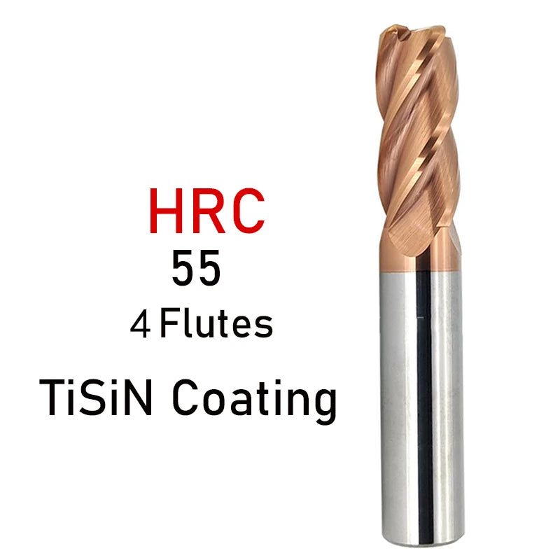 XUHAN Corner Radius End Mill CNC R Bullnose Cutter Tungsten Carbide Steel Metal Router Tool 3 4 Flutes R0.5 R1 Surface Machining