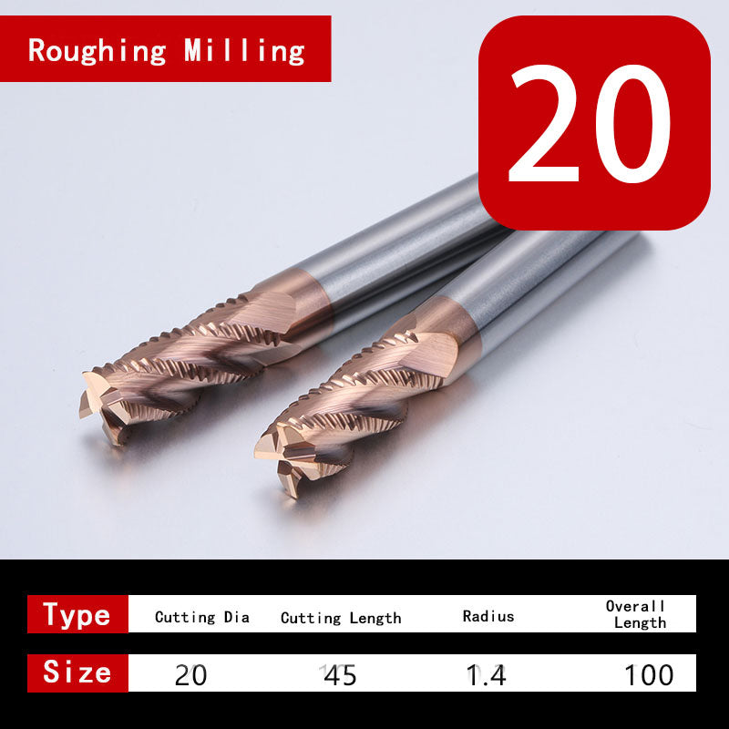 Roughing End Mill HRC55 Solid Carbide 3 Flutes 4 Teeth for Steel Iron  MDF Fiberglass Acrylic Wood Copper Plastic