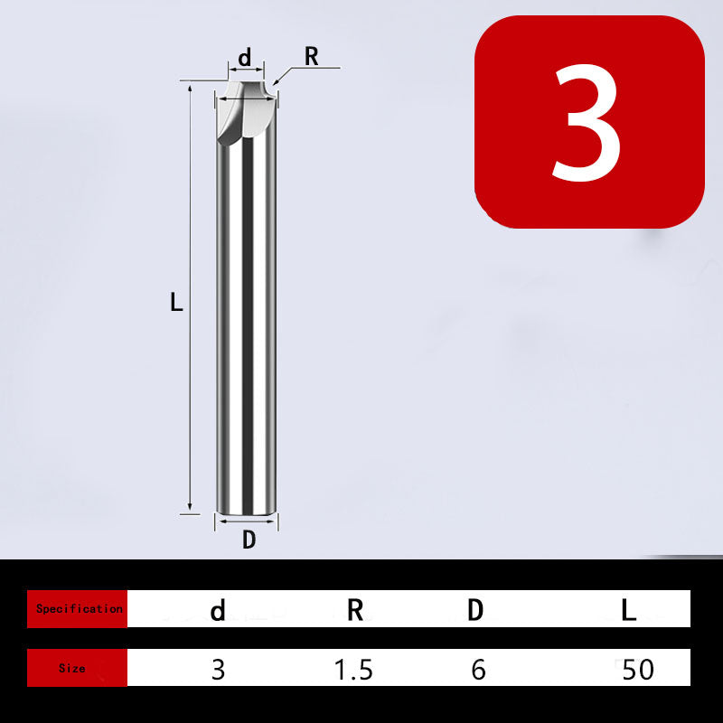 Carbide Radius Corner Rounding Cutter End Mill 12mm CNC Tools R0.5 R1 R2 R3 6 Inner R Mill Cutter Chamfering Router Bit Aluminum