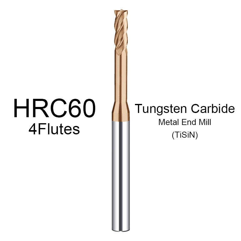 1PC HRC60 Precision Miniature Carbide Milling Cutters Deep Groove Tungsten CNC End Mill Long Neck Fraise for Metal Aluminum Bit