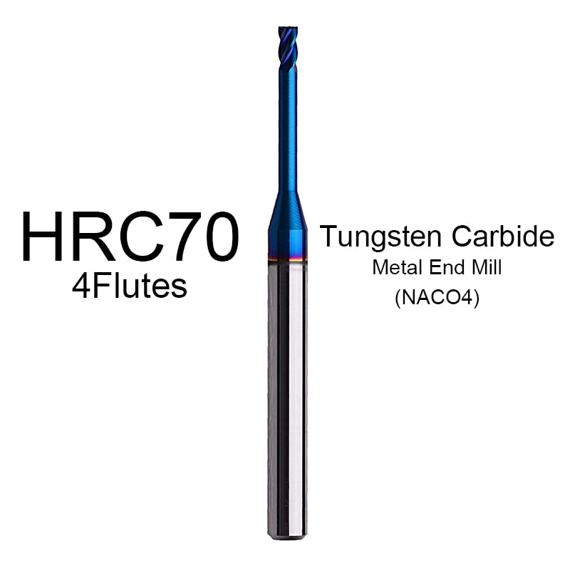 1PC HRC60 Precision Miniature Carbide Milling Cutters Deep Groove Tungsten CNC End Mill Long Neck Fraise for Metal Aluminum Bit