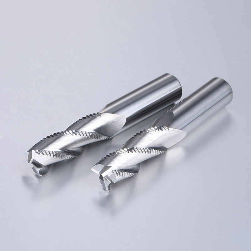 Roughing End Mill HRC55 Solid Carbide 3 Flutes 4 Teeth for Aluminum Iron MDF Fiberglass Acrylic Wood Copper Plastic